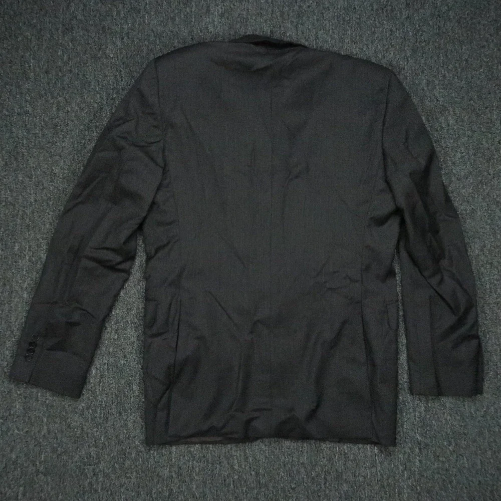 Saks Fifth Avenue Blazer Mens 42L Gray‎ Slim Fit Ermenegildo Zegna Wool Silk